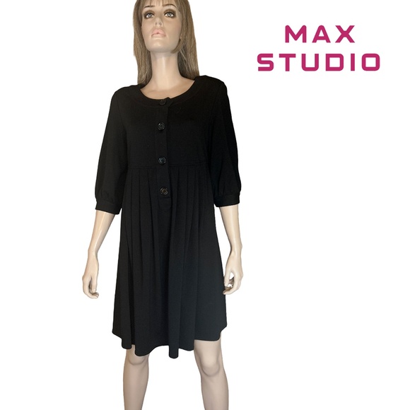 Max Studio Rayon Blend Dress Tunic Button Front EUC - Picture 1 of 15